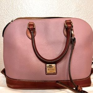 Dooney and Burke zip zip satchel color mauve.